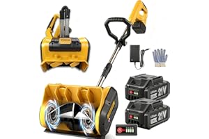 YIREAL Cordless Snow Blower Battery Powered with 2 * 4.0 Ah 21v Batteries and Charger,12'' Electric Snow Shovel Machine for Snow Removal Clearance Step,Driveway,Patios,Walkways