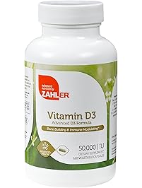 Zahler Vitamin D3 50,000IU, An All-Natural Supplement Supporting Bone Muscle Teeth and Immune System, Advanced Formula Targeting Vitamin D Deficiencies, Certified Kosher, 120 Capsulses