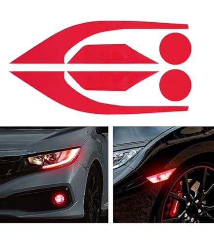 Side Air Vent Window Louver Carbon Fiber Red ABS Cover For Honda Civic 2016-2021 - Foto 7