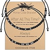BEKECH After All This Time?Always Morse Code Bracelet Set of 2 Couple Gifts Couples Promise Sisters Best Friends Friendship Bracelet Gift