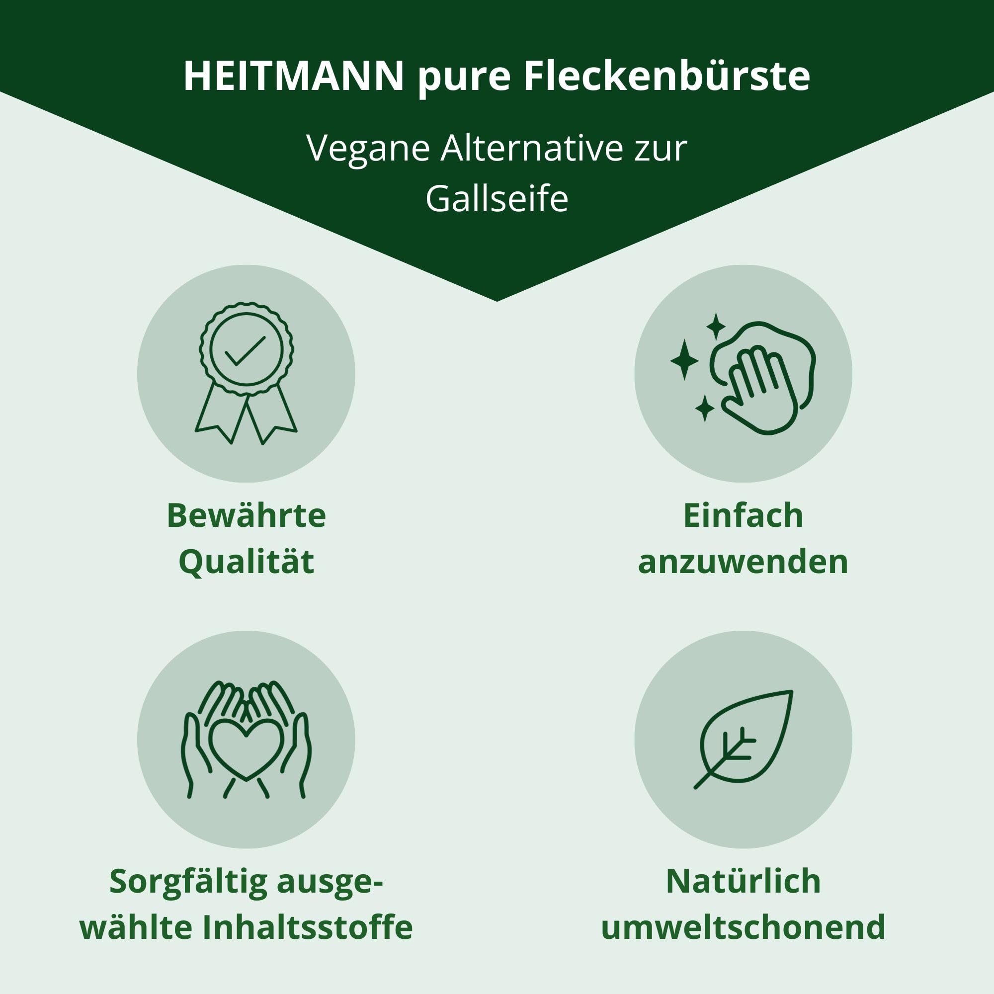 HEITMANN pure Fleckenbürste | Veganer Flecklöser mit praktischem Bürstenkopf | Ideal für Kragen und Manschetten | 250 ml 4
