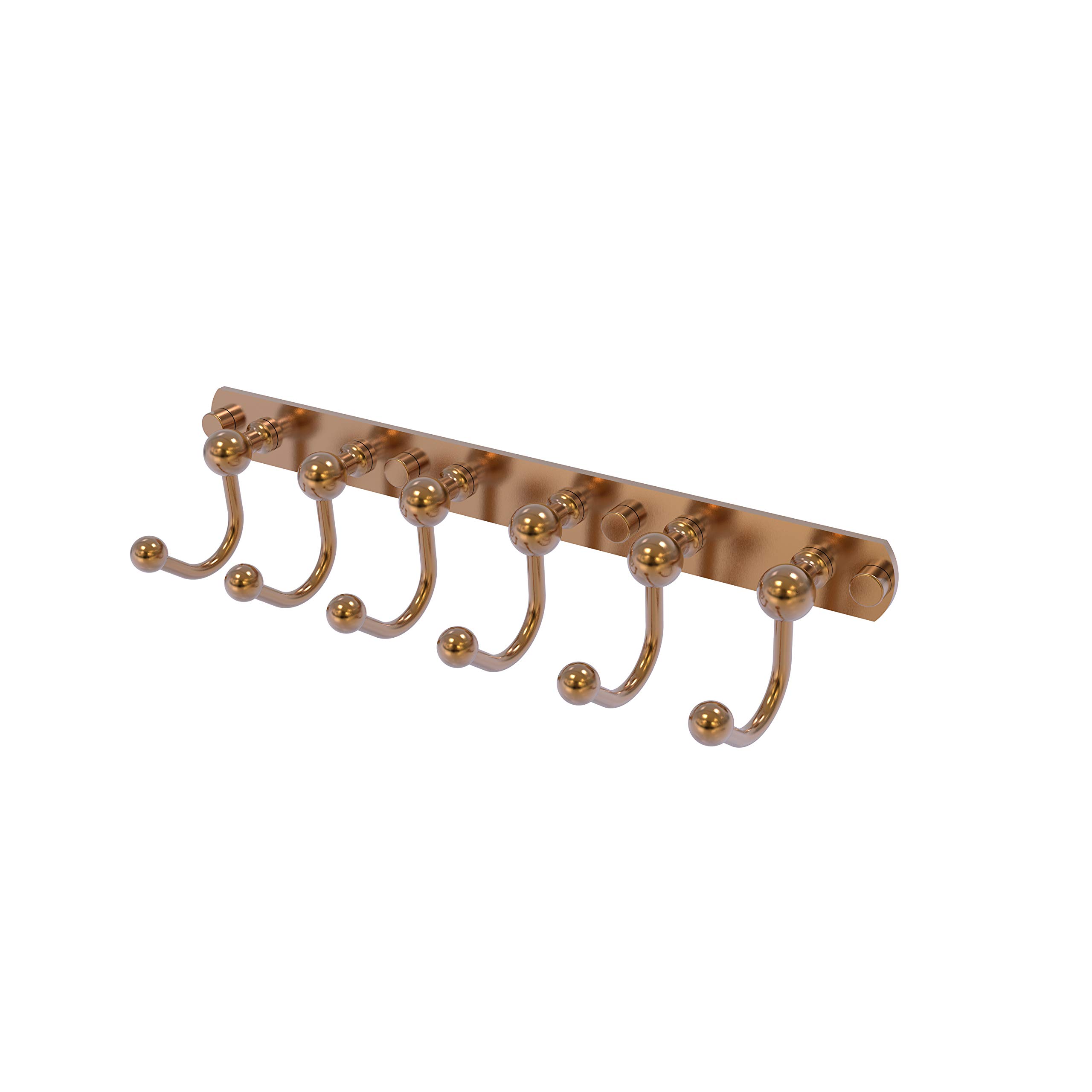 Allied Brass P1020-6 Prestige Skyline Collection 6 Position Tie and Belt Rack Decorative Hook, Brushed Bronze