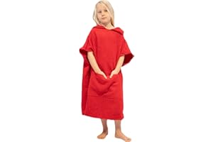 ALLEN & MATE 100% COTTON Kids Hooded Towel Poncho - 380 GSM, Safety Certified | Oversized Changing Robe for Boys & Girls