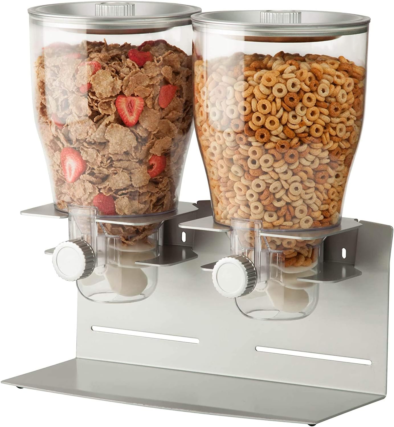 Zevro Commercial Plus Dry Food Dispenser, Triple Canister, Stainless Steel, Black/Chrome: Cereal Dispenser: Home & Kitchen