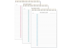 KAICN To Do List Notepad 3 Pack, Undated Daily Planner Notepad With To Do List Notebook Checklist Planner Spiral Waterproof Notepad for Office Supplies, School Planner, 52 Sheets/Pack, 5.5"*8.3" A5 Size