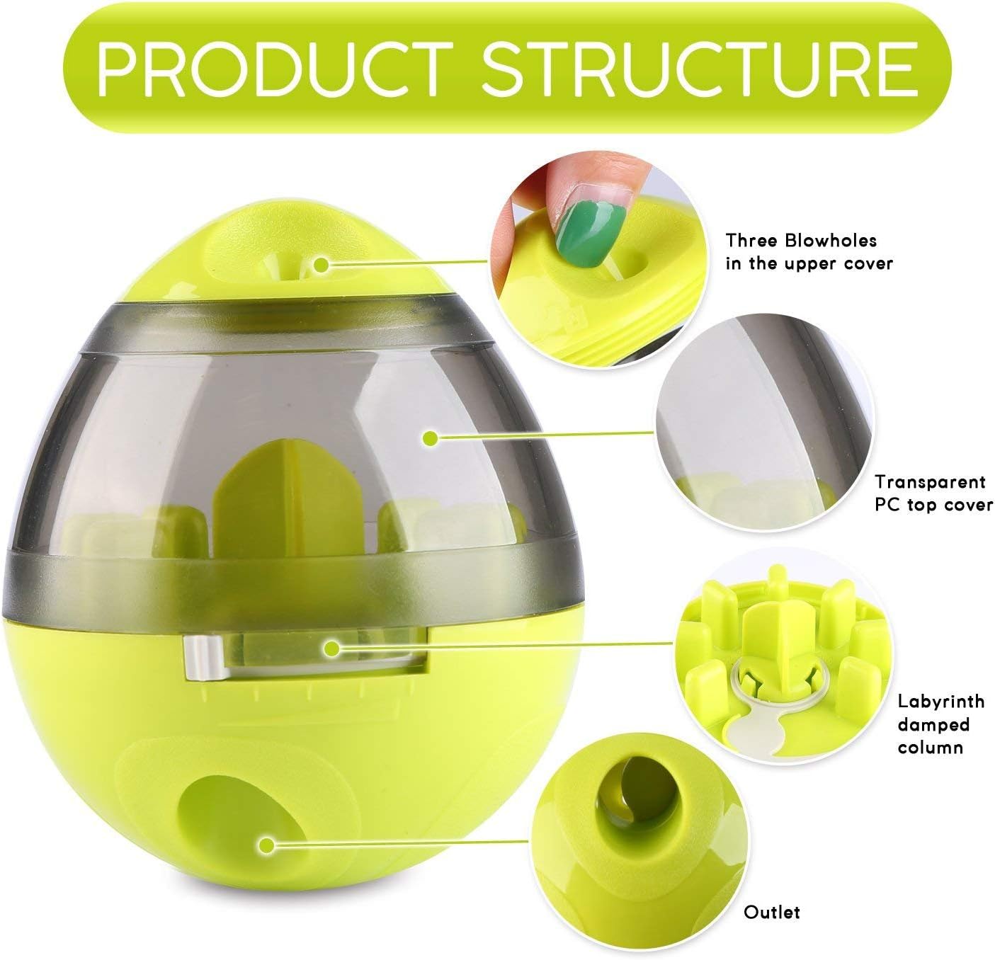 Eileen&Elisa Toy Balls for Dogs Pet Treat Dispensing Dog Toy, Dog Treat Ball with Food Dispenser and Interactive Toys Ball - Image 5