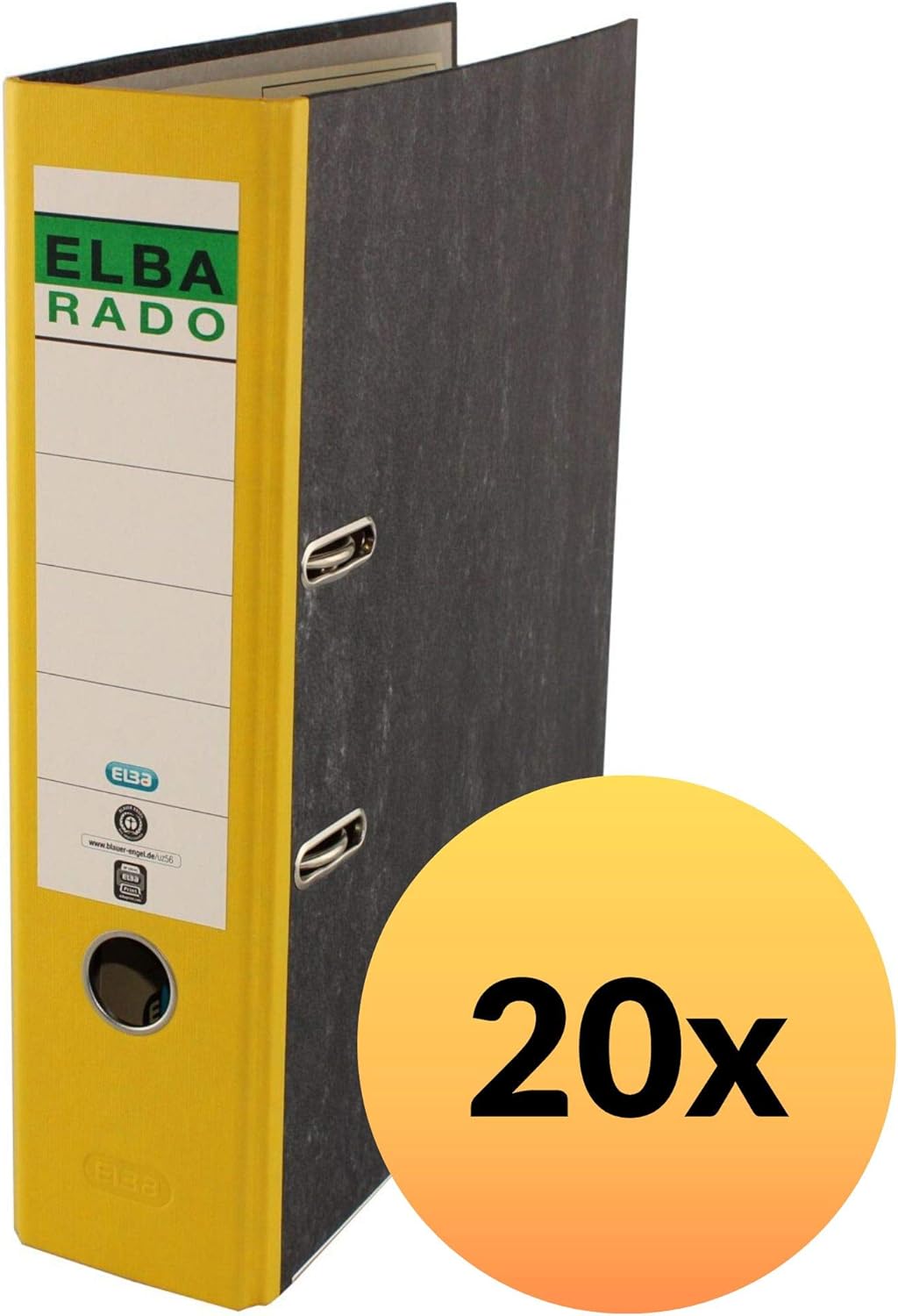 Elba Rado Ring Binder/Folder, Clouded Marble A4, Wide (20 Items) Yellow, breit (20 Stück)