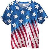DDSOL Kids Boys American Flag Shirts 4th of July T-Shirt Toddler Girls Cotton Patriotic Tops Tee Independence Clothes
