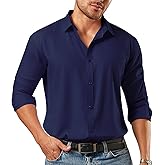 BEFRIED Dress Shirts for Men Big and Tall(XL Big-6XL Big Tall) Button Down Long Sleeve Tuxedo Business Casual Collared Shirt