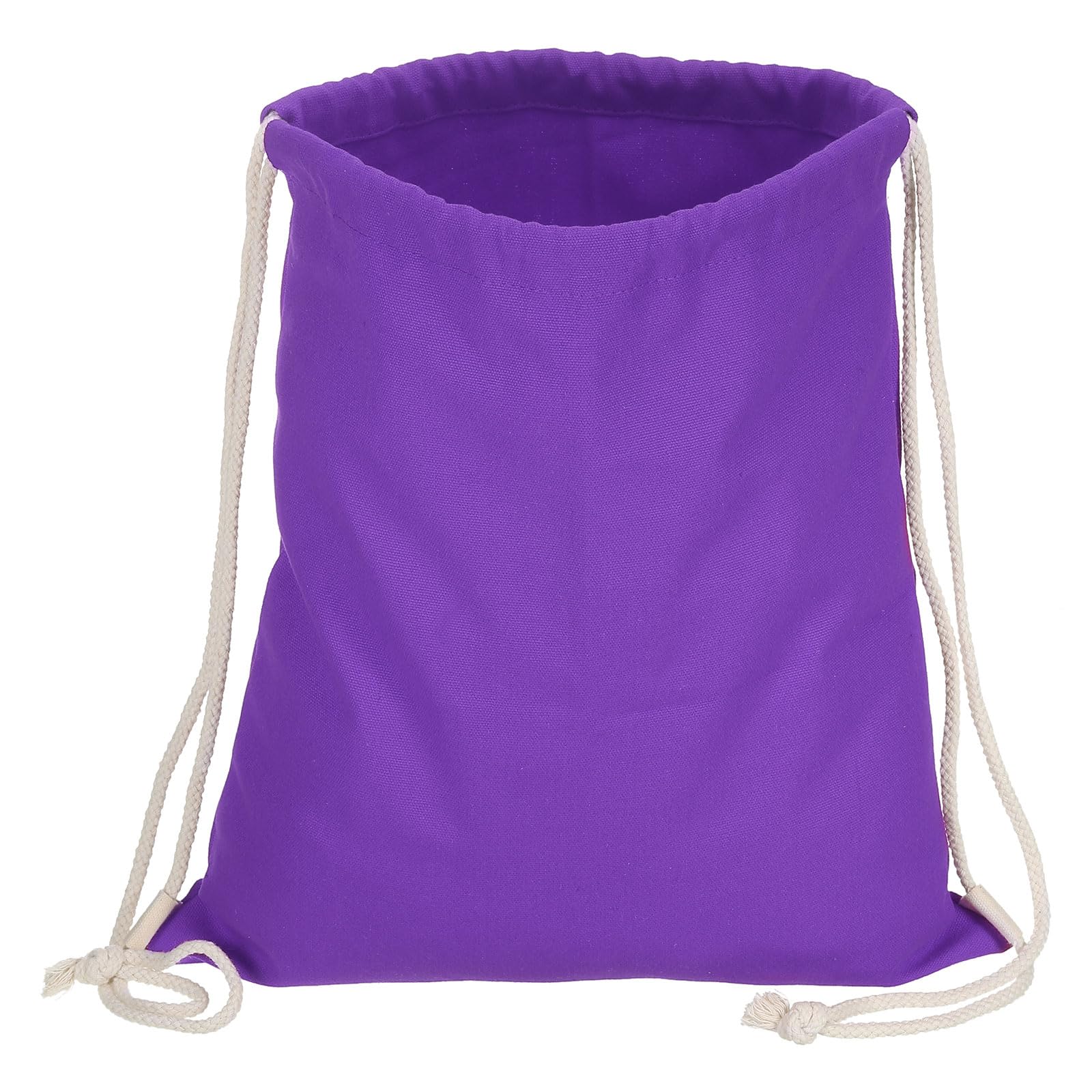 PATIKIL Cotton Drawstring Bags, Cotton Drawstring Backpack Foldable Sports Gym Bags for Women Men Gym Sports Trip, Purple