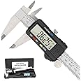 Digital Caliper Precise Measuring Tool, Vizbrite 6 inch Stainless Steel Electronic Vernier Calipers with Auto-Off Large LCD Screen, Accurate to ±0.001in/0.01mm, Easy Use Caliper