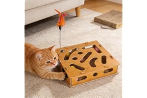 Cat Puzzle Enrichment Box with Scratcher, Cat Nail File Enrichment Box, Nail File Stress Free Alternative to Clippers and Gri