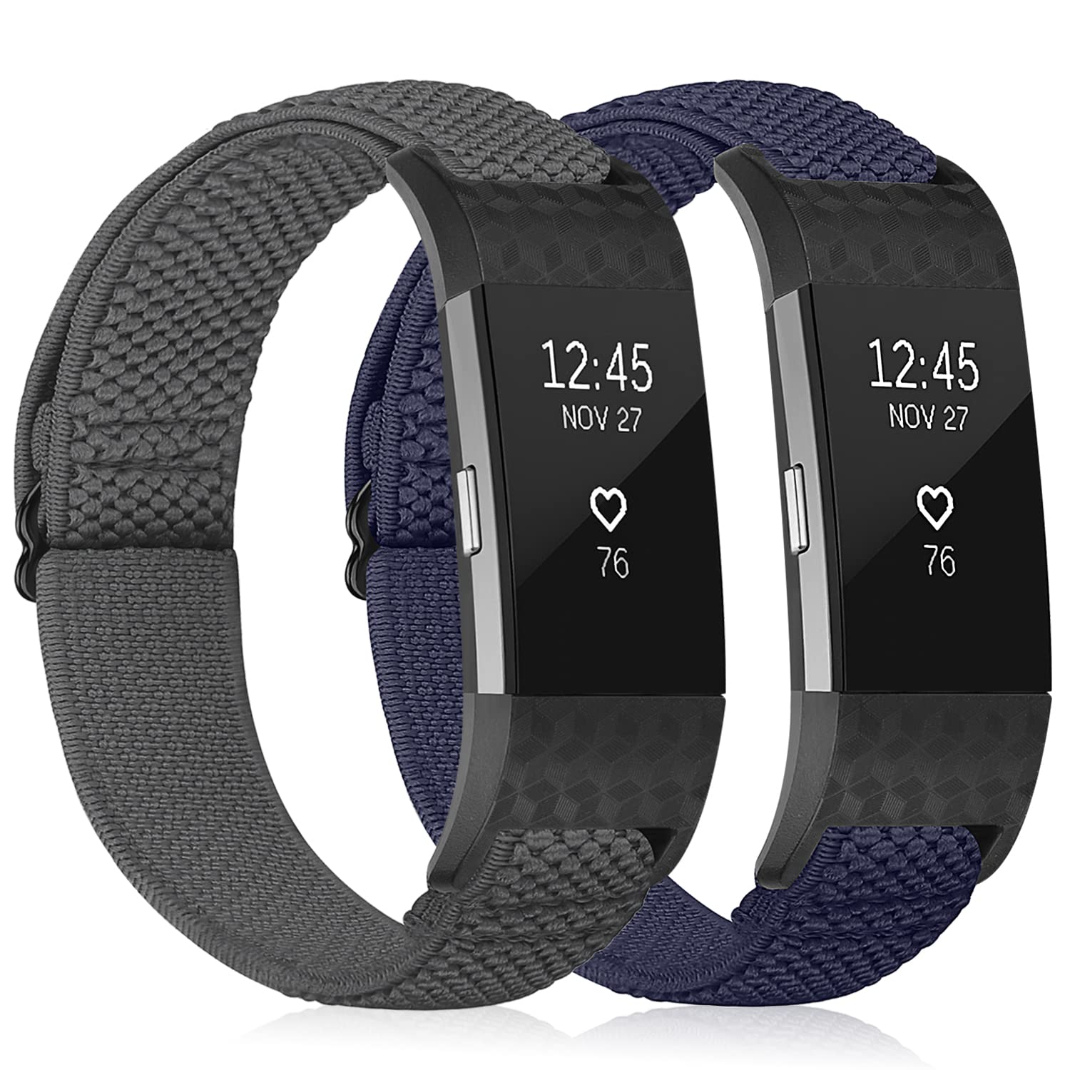 TumpCez Elastic Strap Only Compatible with Fitbit Charge 2 Strap，Adjustable Stretchy Nylon Sports Replacement Band for Men Women