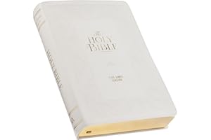 KJV Holy Bible, Giant Print Standard Size Red Letter Edition, Thumb Index Tabs & Ribbon Marker, King James Version, Vegan Leather, White Floral, 14 pt. Type (KJV Standard GP Editions)