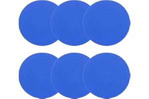 PATIKIL 9 Inch Poly Spot Markers, 6Pcs Non Slip Rubber Floor Dots with Storage Bag Flat Agility Cones for Sports Training Bas