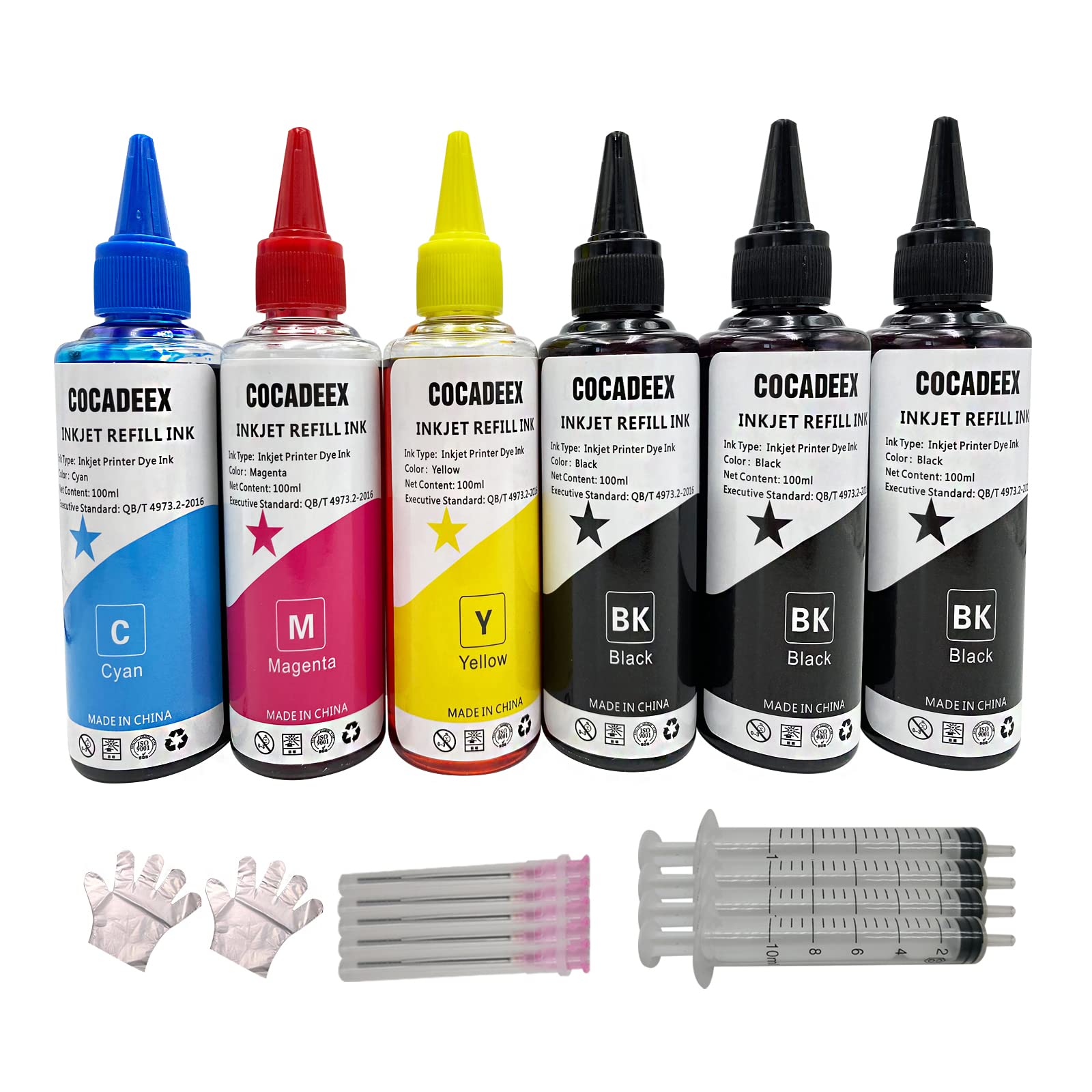 COCADEEX 600ml Ink Refill Kit Compatible with Hp Canon Brother Epson Lexmark Desktop Inkjet Printers