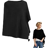 MissShortair Shawl Wraps Shrugs for Women Summer Lightweight Knit Ponchos Sweater Wrap Pullover Soft White Shawls Dressy