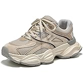 BEAU TODAY Womens Walking Shoes, Casual Fashion Wide Sneakers for Women, Comfortable Retro Walkikng Sneakers, Lightweight Breathable Non-Slip Trainer Workout Gym Athletic Running Shoes