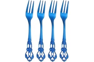 uxcell 4 Pcs Salad Forks, 5.1 Inches Stainless Steel Dessert Forks, Mirror Polished, Dishwasher Safe, Tiny Forks for Small De