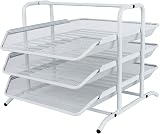 EasyPAG 3 Tier A4 Mesh In Tray Desk Tidy File Holder White