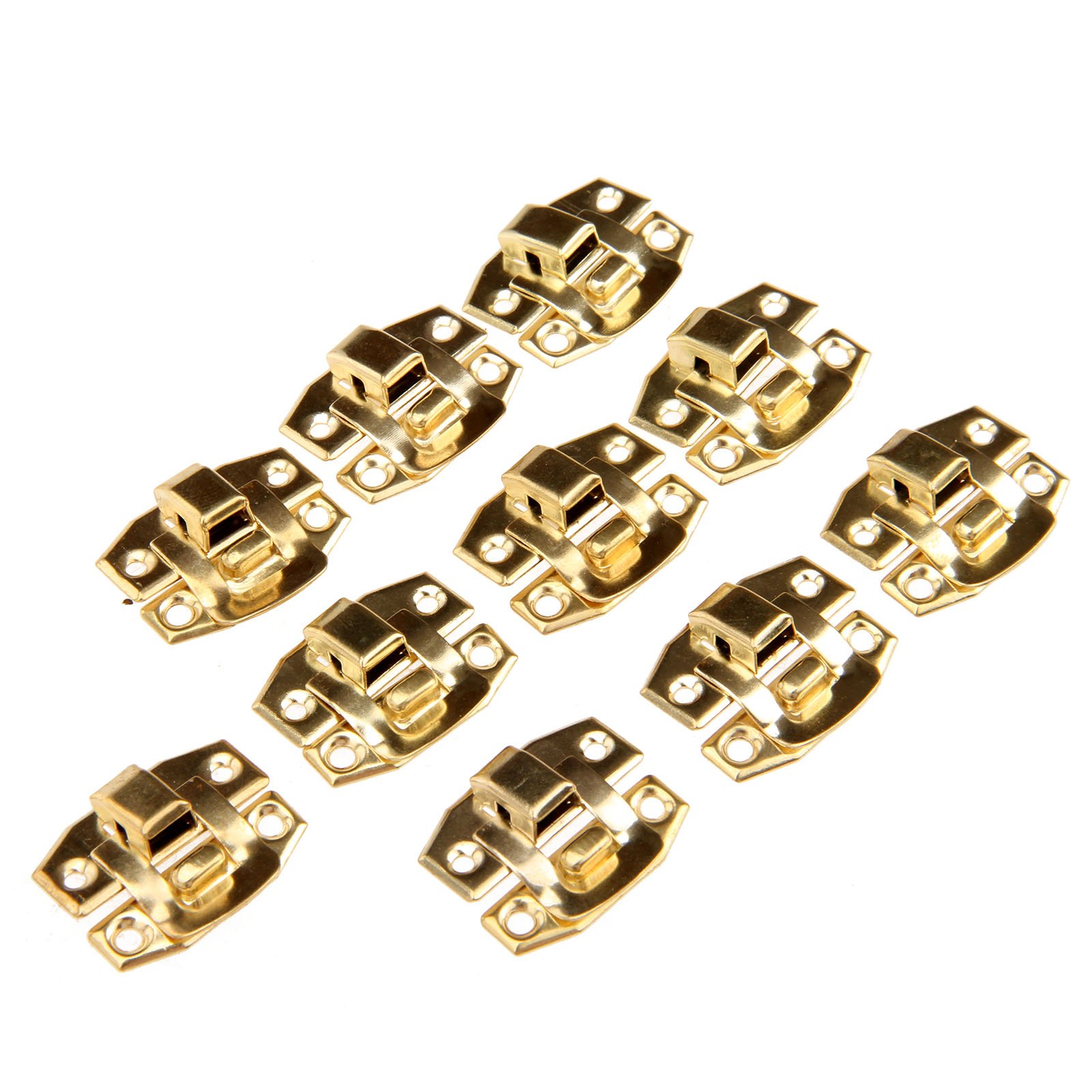 10Pcs 0.91"x0.79" Wood Box Toggle Catch Lock with Screws for Suitcase Chest Trunk Latch Clasp