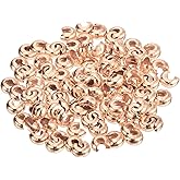 uxcell 300pcs Crimp Bead Covers, 4mm/0.16" Half Round Open Crimp Beads Knot Cover Metal Small Loose Beads End Tip for Bracelet Jewelry Making Craft DIY, Rose Gold