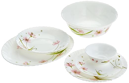 Dajar Tafelservice Selma 26-TLG. ARCOPAL, Glas, Weiß; Rosa; Grün 31,3 x 16,1 x 29,7 cm, Einheiten