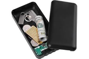 BarGifts Hidden Safe Power Bank, Fake Power Charger Diversion Safe, Large Hidden Storage Box, Secret Safe Keeps Cash, Keys, Jewelry, and Valuables for Home, Travel, and Office- Black