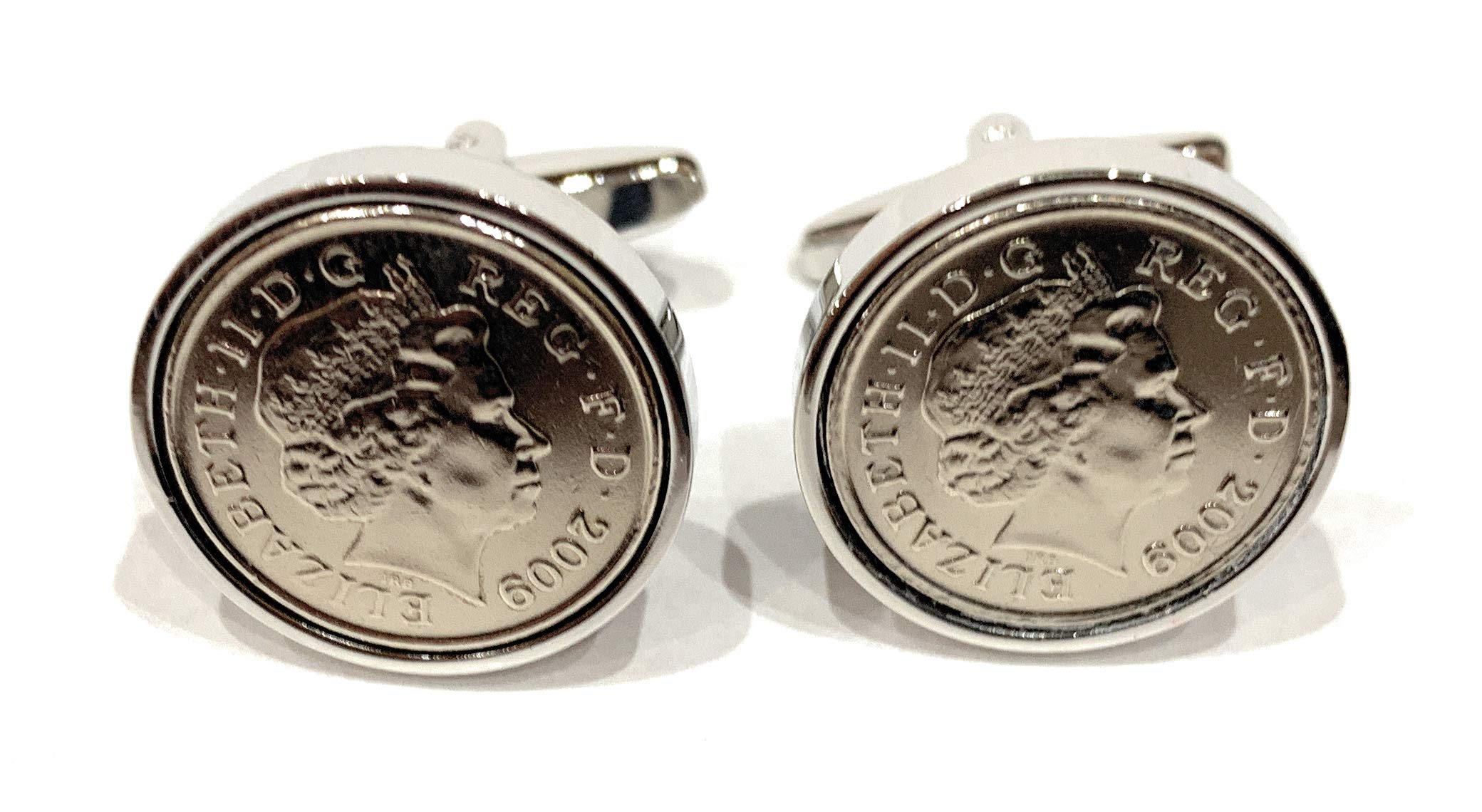 2009 14th Ivory wedding anniversary 12 year " Ivory wedding anniversary " 2009 coin cufflinks