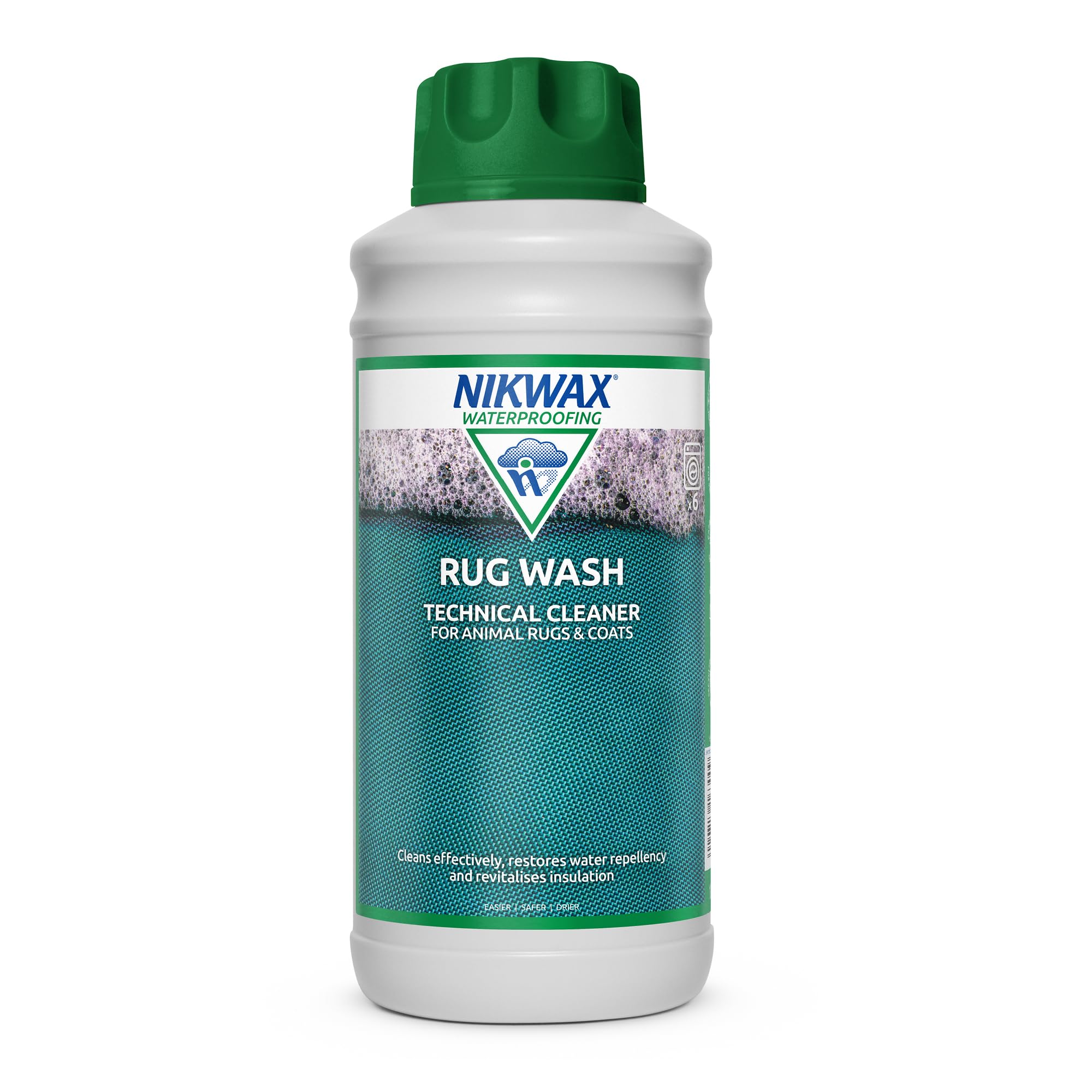 Nikwax Rug Wash 1L – Horse Rug & Dog Coat Cleaner, Maintains Breathability, Restores Water Repellency and Revitalises Insulation for Turnout Rugs, Stable Blankets and Animal Coats