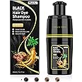 KAISASA Black Hair Dye Shampoo 3 in 1, Hair Color Shampoo for Cover Grey Hair, Natural with Herbal Ingredient for Men and Women (Black)