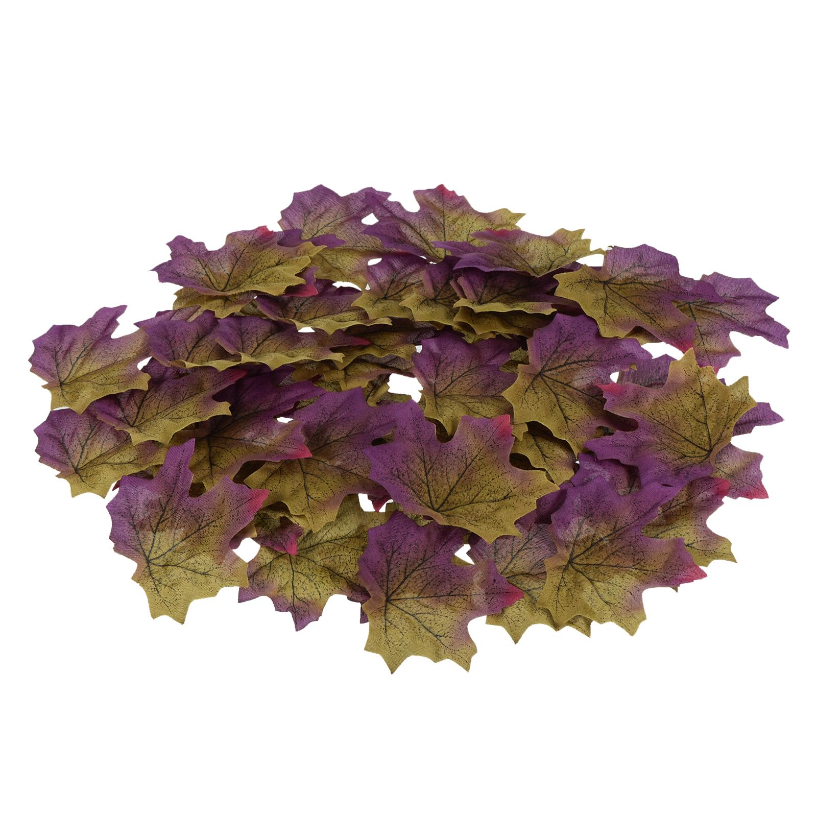 M METERXITY 200 Pack Artificial Maple Leaf - Fake Leaf Decoration Create Autumn Atmosphere, Apply to Party/Wedding/Holidays/Home Decorations (Purple)