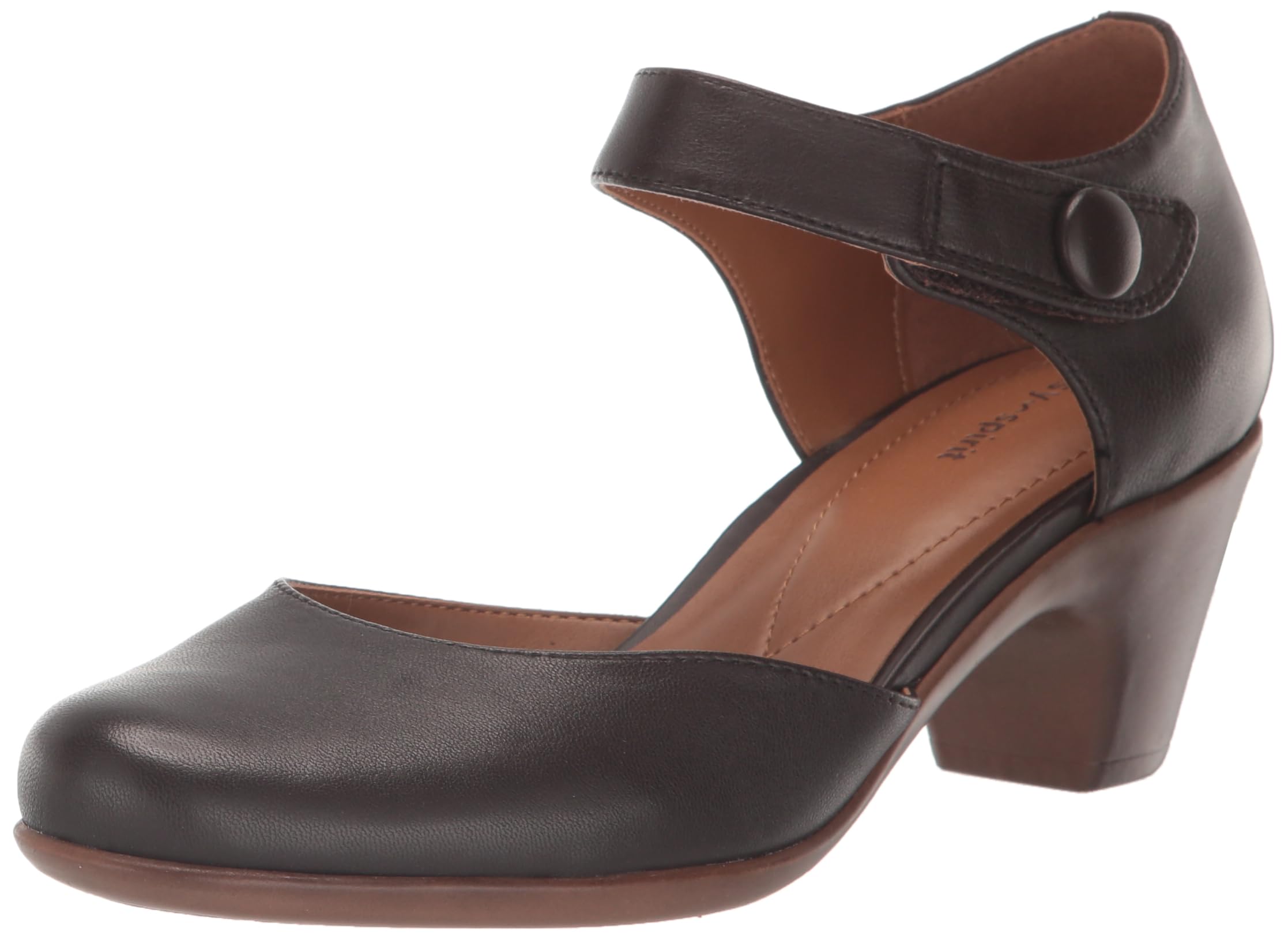 Easy Spirit Women’s Clarice Pump, Dark Brown Leather 200, 9 Wide