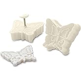 Ateco Fondant and Dough Plunger Cutter and Embosser, 2-Inch, Butterfly Baking Supply