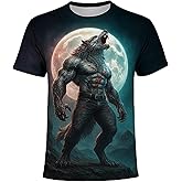 QTAGTESS Funny Wolf Graphic T-Shirt Novelty Short Sleeve Crewneck Shirt