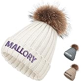 lanleay Personalized Baby Beanies Winter Embroidered Hats for Boys Girls - Custom Name Toddler Beanies for Baby Kids Adults