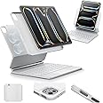 ESR iPad Pro 13 Keyboard Case with Easy-Set Magnetic Stand, Portrait/Raised Modes, Removable, Rebound 360 Series, White