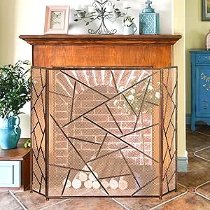 Pantalla Chimenea Protector de Pantallas de Chimenea Malla de Hierro