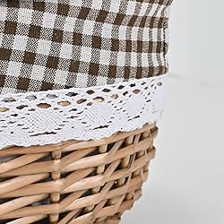 Wicker Picnic Basket with Lid and Handle Sturdy