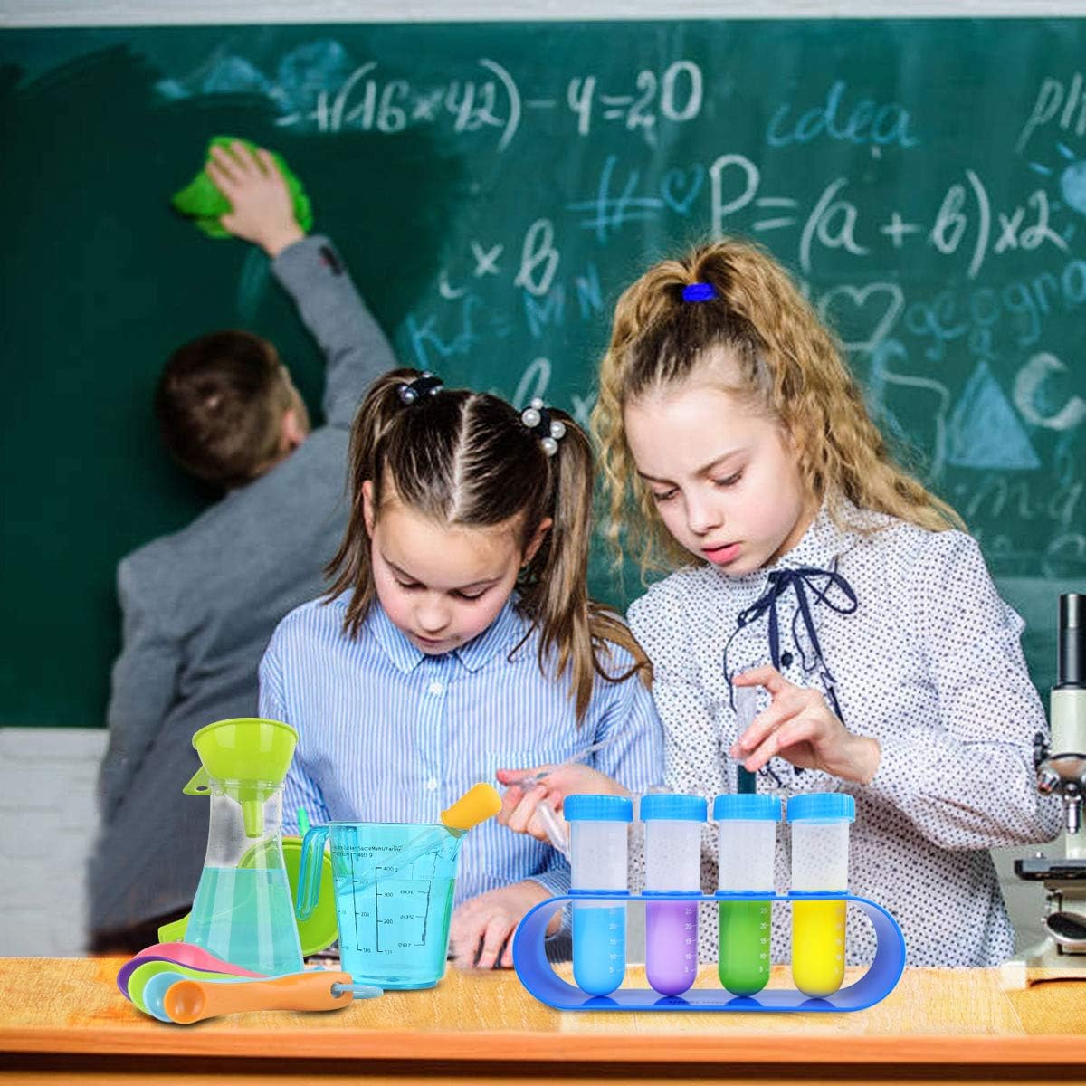 Kids Science Experiment Kit with Lab Coat Scientist Costume Dress Up and Role Play Toys Gift for Boys Girls Kids Age 5-11 Christmas Birthday Party: Clothing
