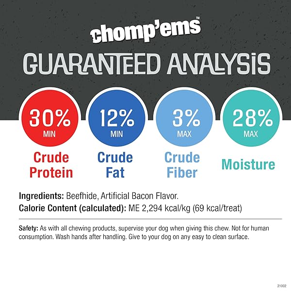 CHOMP ‘EMS PUREHIDE STICKS HEALTHY NATURAL RAWHIDE DOG CHEW, 4 OZ