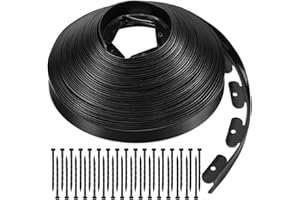 9TH SHOP Landscape Edging 2 Inch Tall 100 FT, Garden Edging Border with 5 Pcs Connectors and 60 Pcs Anchoring Spikes for Garden Flower Beds Yard Lawn