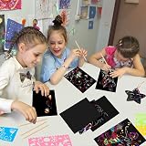 Mocoosy 60Pcs Scratch Art Paper Kids Rainbow Doodle Pads Kit with Stencils view 5