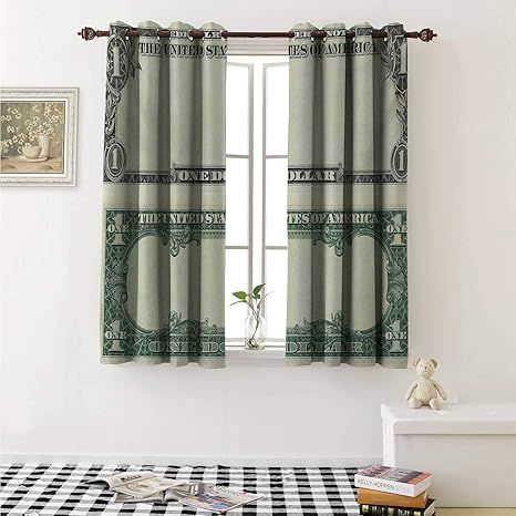 Amazon Com Shenglv Money Window Curtain Fabric One Dollar Bill