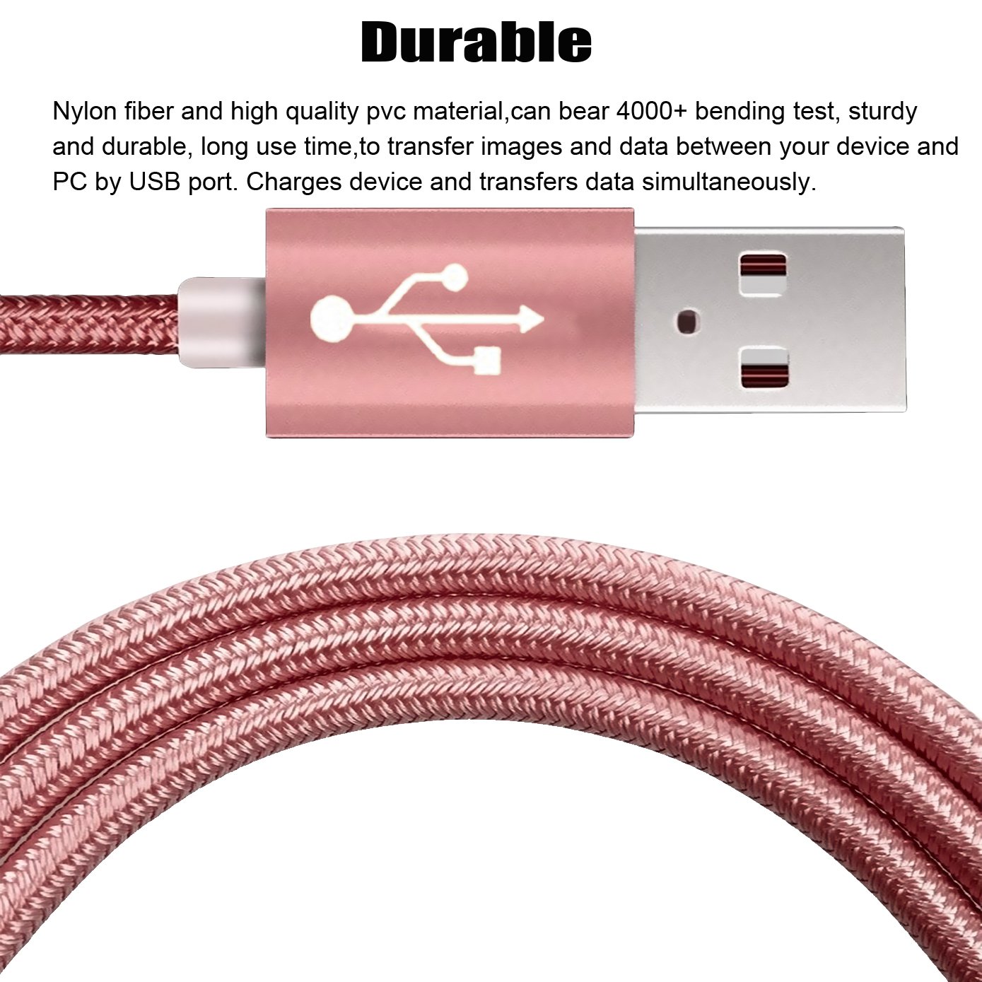 CaseHQ 5 Ft Replacement Micro USB Cable, Powerline Data USB Cord Compatible with Amazon Kindle, Kindle Touch, Fire, Keyboard, Kindle DX, HD, HDX,8.9