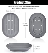 Yowlens 2-Pack Silicone Soap Dish Holder - Self-Draining, Anti-Slip view 2