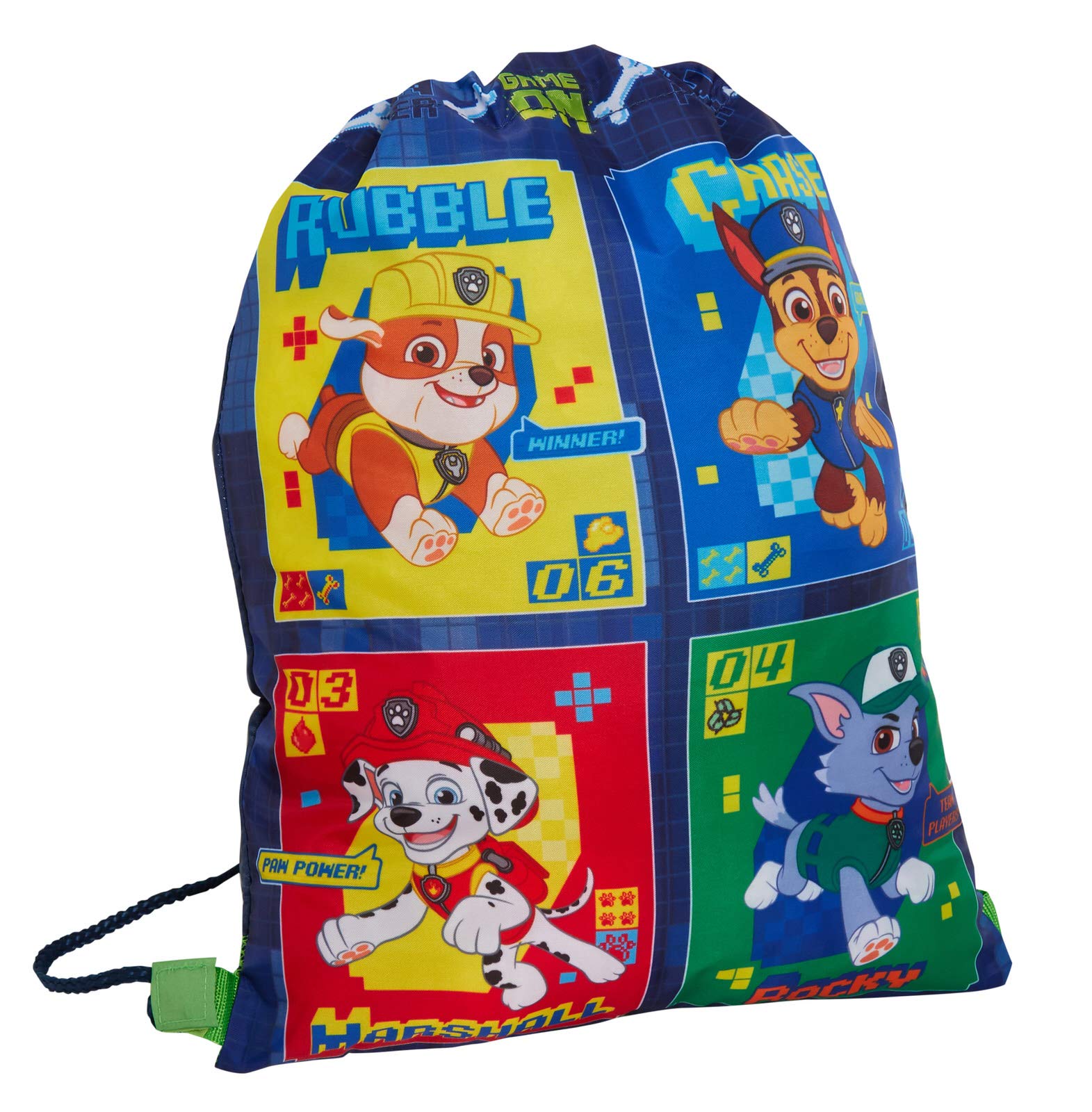 Boys Paw Patrol Drawstring Gym Bag Kids Chase Marshall Nursury School Swim Bag PE Kit Trainer Backpack