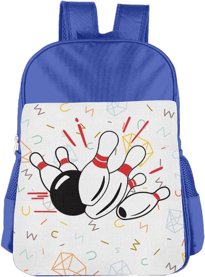 Blue Flame Ball And Pins Bowling Kid Child Backpack School Bag