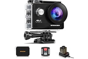 Apexcam Action Camera 4K Sports Cameras 20MP 40M WiFi Waterproof Underwater Camera with 2.4G Remote Control 2 Batteries 2.0'' LCD Ultra HD Cameras with Mounting Accessories Kit