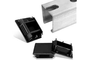 SIHAI 50-Pack 1-5/8 Inch Strut Channel End Caps - Square Low Profile PVC Plug Caps for Unistrut, Tool-Free Snap-in, Safety Covers for Electrical, HVAC, Trolley Track, DIY (Black, 1-5/8" X 1-5/8")